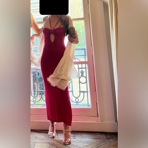 Cult Gaia pink midi dress